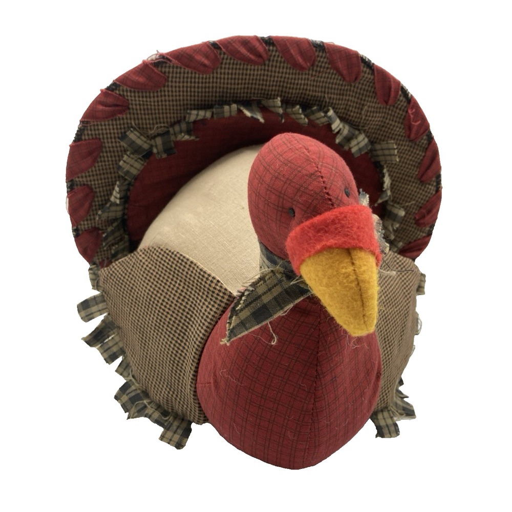Thanksgiving Fall Decor HALLMARK Fabric Turkey Table Centerpiece 8.5x10"